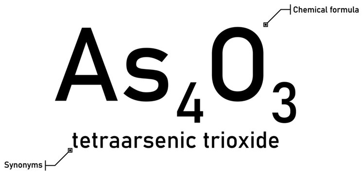 Tetraarsenic trioxide chemical formula and synonyms with callout titles