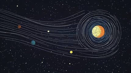 Earth axis diagram illustration showing the tilt of the Earth's rotational axis relative to its orbital plane, explaining the cause of seasonal changes and the distribution of sunlight.