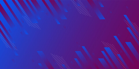 Geometric dynamic background with blue and purple rectangles with paper cut pattern. Stock vector illustration for background. Eps10