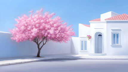 White House basking in springtime glory, adorned with blossoming trees and vibrant flowers