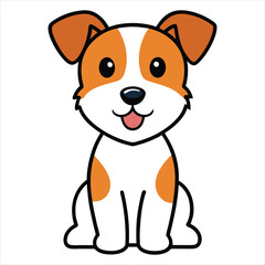 Fototapeta premium Cute Baby Wire Fox Terrier Dog Sitting Vector Illustration Design