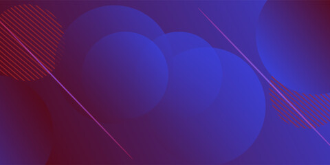 Dynamic abstract purple and blue bubble gradient illustration on geometric background with simple circle pattern. Cool and bright design. Eps10