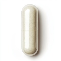 White Capsule on Neutral Background
