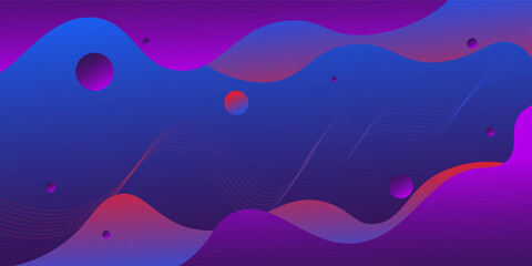 Popular wavy purple abstract background with shadow and wavy lines. Dark blue gradient color on the background. Eps10