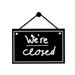 open and closed hanging signboard illustration