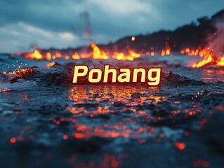 Dramatic Eruption at Pohang Volcano - Powerful Lava Flow into the Sea