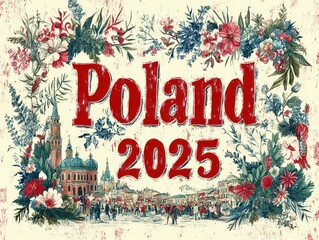 "Vintage-Style Banner Celebrating Poland's 2025 Commemoration"