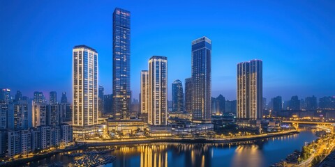 Naklejka premium country marina at night 