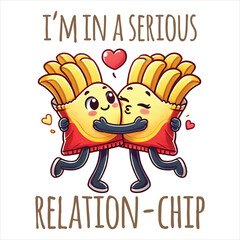 I’m in a serious relation-chip  Funny Valentine's Puns T Shirt Design