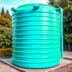 A large water tank, typically made of durable material, designed