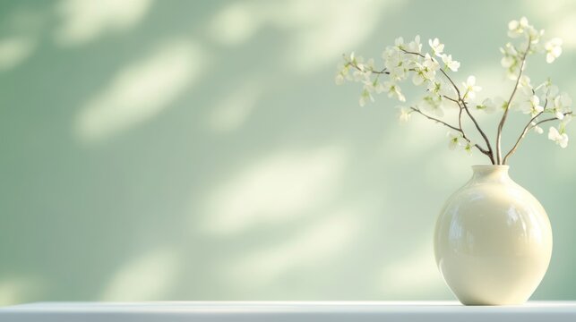 Fragile porcelain vase on white table,symbolizing vulnerability and fragility in life and relationships