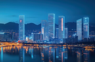 Obraz premium country skyline at night 