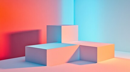 Abstract colored blocks in a modern setting.
