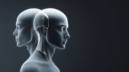 Abstract human-like digital sculpture design.