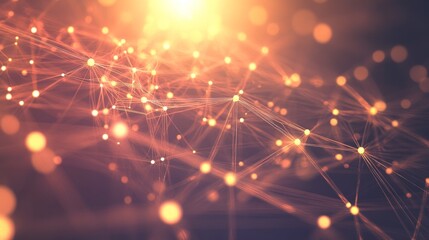 Fototapeta premium Abstract network connections with glowing dots.