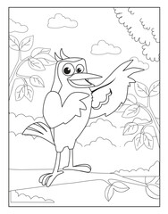 Coloring page outline of cartoon bird a coloring book of funny birds for kids