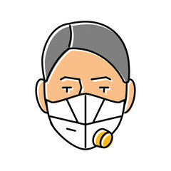 respirator mask face color icon vector. respirator mask face sign. isolated symbol illustration