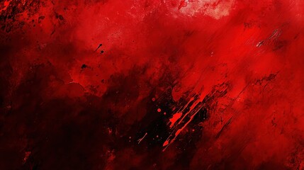 Bold Red Watercolor Background with Dynamic Splashes and Texture
