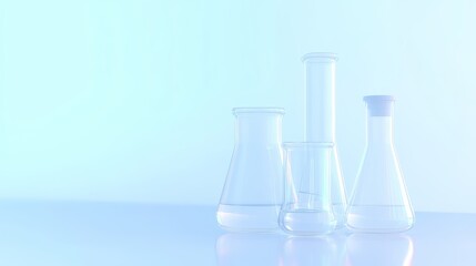 Collection of laboratory glassware in soft light.