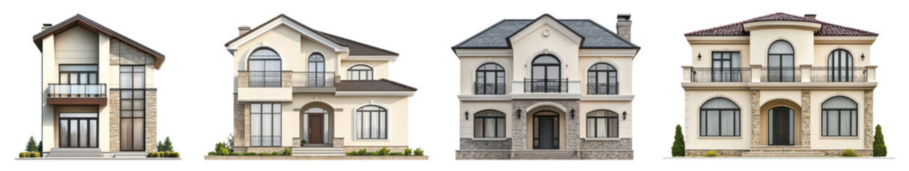 Fototapeta premium PNG Contemporary house set on transparent background