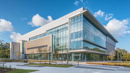 Fototapeta premium A modern research center with a cutting-edge design and integrated technology.