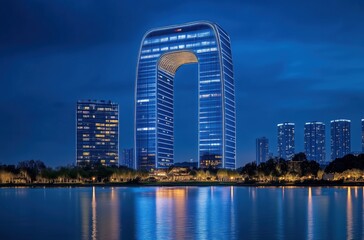Naklejka premium country skyline at night 