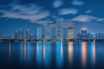 Naklejka premium country skyline at night 