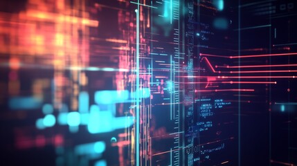 Digital abstract background with glowing lines.