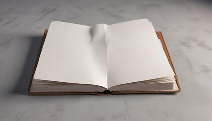 Fototapeta premium Empty book with a blank page at the top center, hollow core, plain core