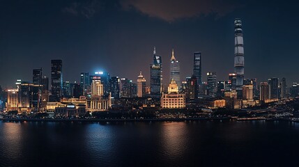 Obraz premium city skyline at night 