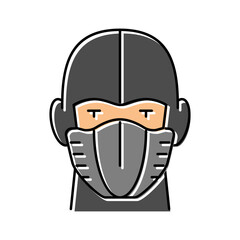 ninja mask face color icon vector. ninja mask face sign. isolated symbol illustration