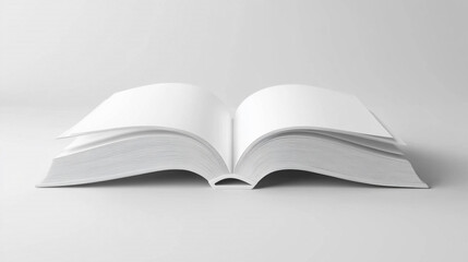 Open Blank Book  White Pages  Mockup  Reading  Education