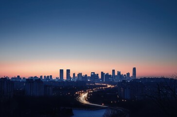Naklejka premium sunrise over the city 