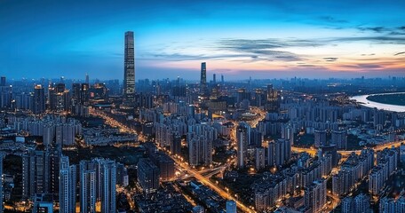 Fototapeta premium sunrise over the city 