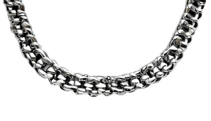 Polished Silver Chain Necklace with Interlocking Links and Shine