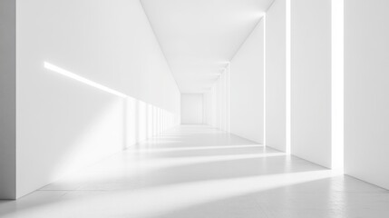 Obraz premium Minimalistic corridor with bright light aesthetics.