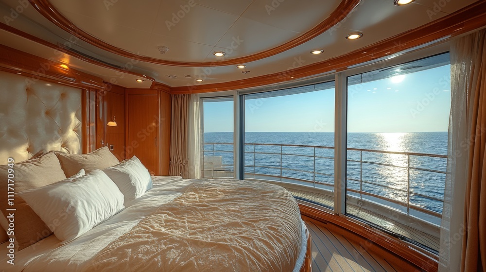 Aufkleber this elegant bedroom features a spacious layout and large windows offering breathtaking views of cal