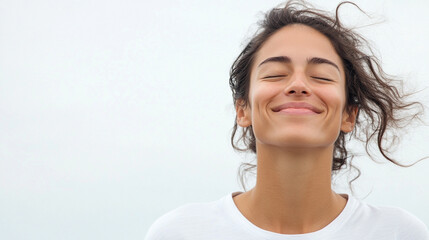 Happy Woman  Smiling Face  Peaceful  Serene  Contentment