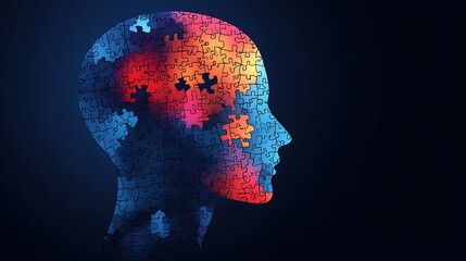Obraz premium Creative mind concept creation abstract digital art dark background
