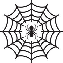 Spider net black vector silhouette icon on white background
