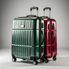 Luggage, large polycarbonate suitcase isolated
