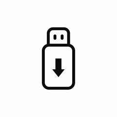 download to flash drive icon sign vector