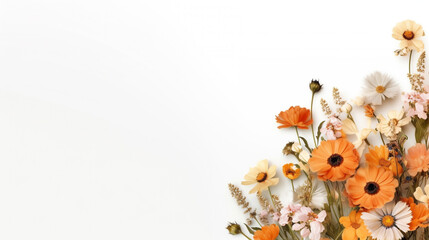 Fototapeta premium Beautiful watercolor illustration of a vibrant wildflower garden in full bloom with a variety of colorful flowers and green foliage world of tranquility with colorful colors and flower fields 