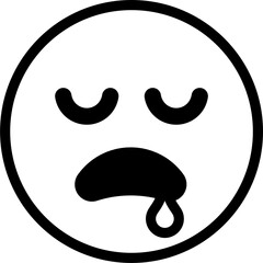 sleeping expression emoticon vector. symbol, illustration, sign.