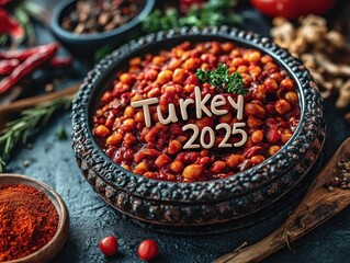 "Vibrant Turkish Feast: Red Bean Soup and Spices, 2025"