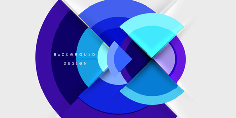 Fototapeta premium Circle and semi circle geometric background. Vector Illustration For Wallpaper, Banner, Background, Card, Book Illustration, landing page