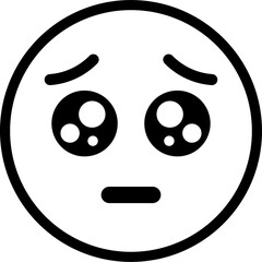 Fototapeta premium vector emoticon expression sad, moved. symbol, illustration, sign.