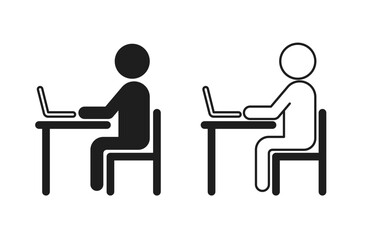 パソコン作業をしている人物のピクトグラム