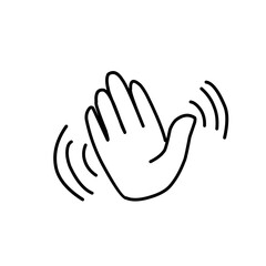 hand waving hello doodle illustration