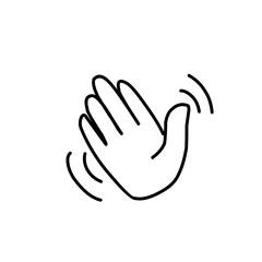 Obraz premium hand waving hello doodle illustration